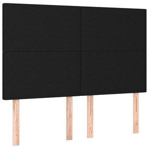 Κρεβάτι Boxspring με Στρώμα & LED Μαύρο 140x190 εκ. Υφασμάτινο