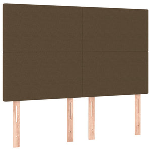 Κρεβάτι Boxspring με Στρώμα & LED Σκ.Καφέ 140x200 εκ Υφασμάτινο