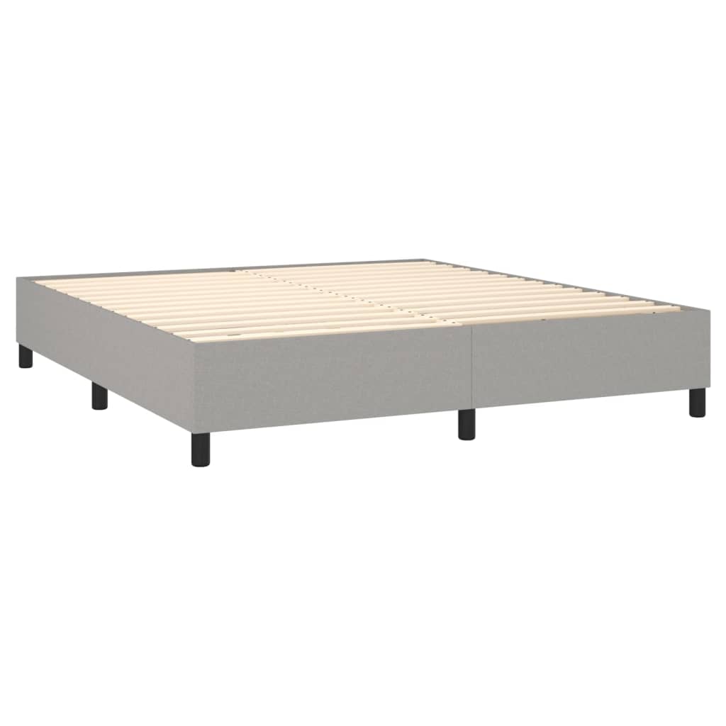 Κρεβάτι Boxspring με Στρώμα & LED Αν.Γκρι 160x200εκ. Υφασμάτινο