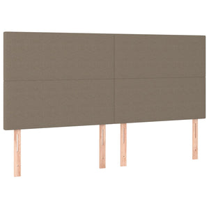 Κρεβάτι Boxspring με Στρώμα & LED Taupe 180x200 εκ. Υφασμάτινο