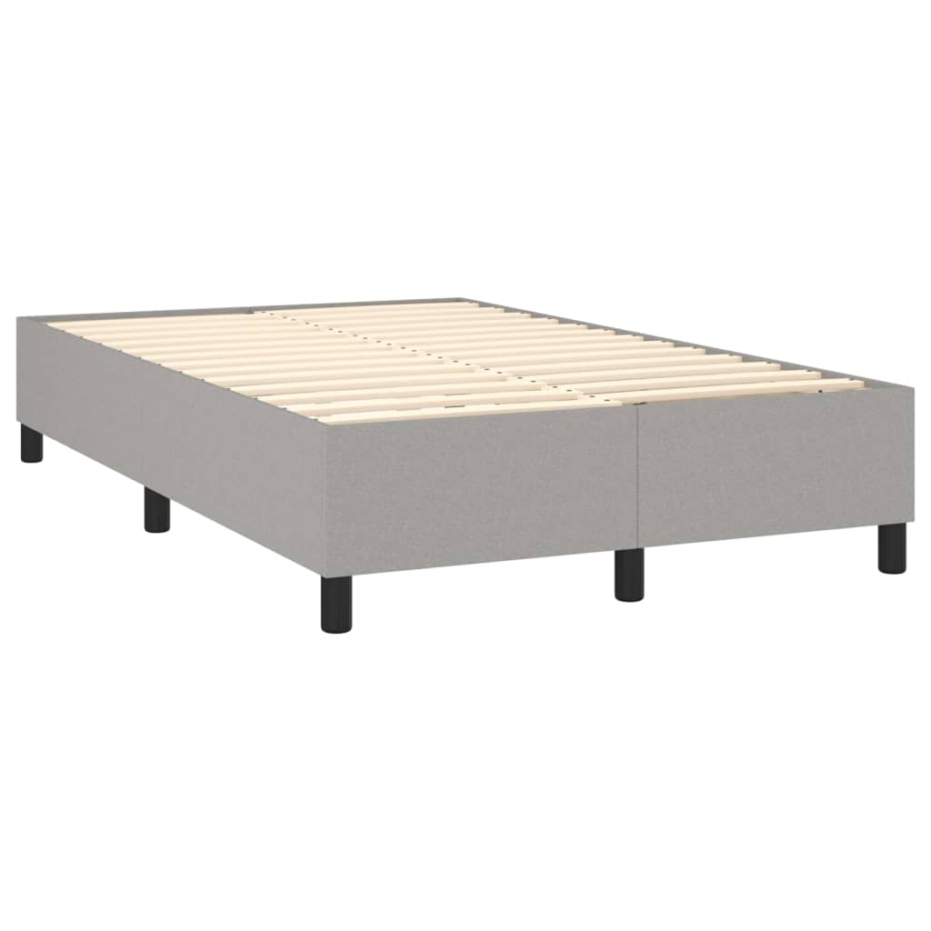 Κρεβάτι Boxspring με Στρώμα & LED Αν.Γκρι 120x200 εκ Υφασμάτινο