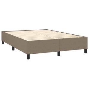 Κρεβάτι Boxspring με Στρώμα & LED Taupe 140x200 εκ. Υφασμάτινο
