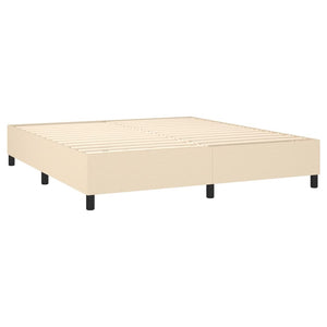 Κρεβάτι Boxspring με Στρώμα & LED Κρεμ 160x200 εκ. Υφασμάτινο