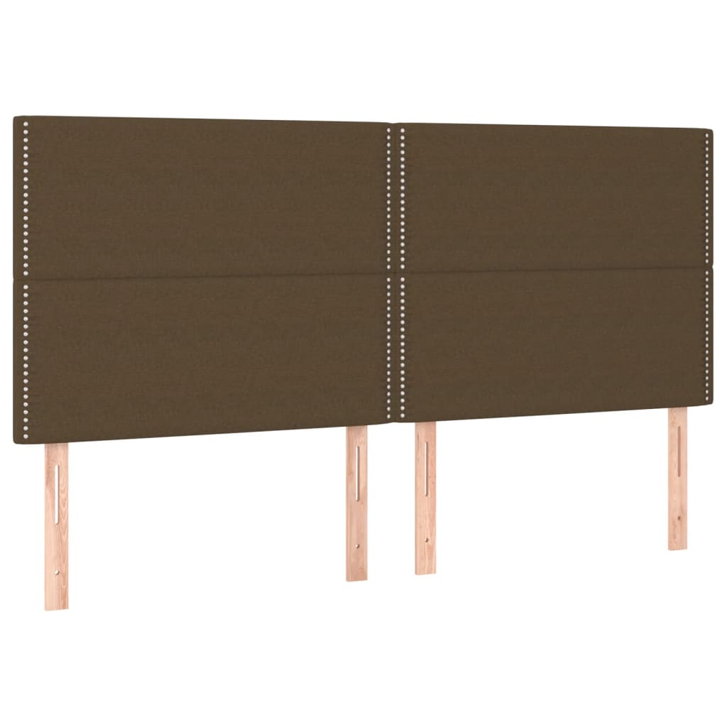 Κρεβάτι Boxspring με Στρώμα & LED Σκ.Καφέ 180x200εκ. Υφασμάτινο