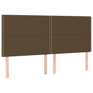 Κρεβάτι Boxspring με Στρώμα & LED Σκ.Καφέ 180x200εκ. Υφασμάτινο