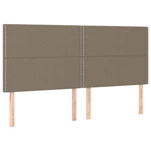 Κρεβάτι Boxspring με Στρώμα & LED Taupe 180x200 εκ. Υφασμάτινο
