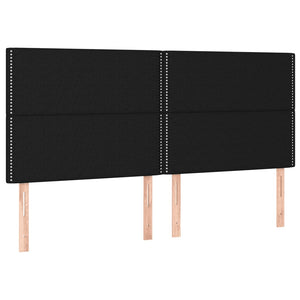 Κρεβάτι Boxspring με Στρώμα & LED Μαύρο 200x200 εκ. Υφασμάτινο