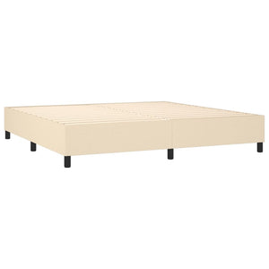 Κρεβάτι Boxspring με Στρώμα & LED Κρεμ 200x200 εκ. Υφασμάτινο
