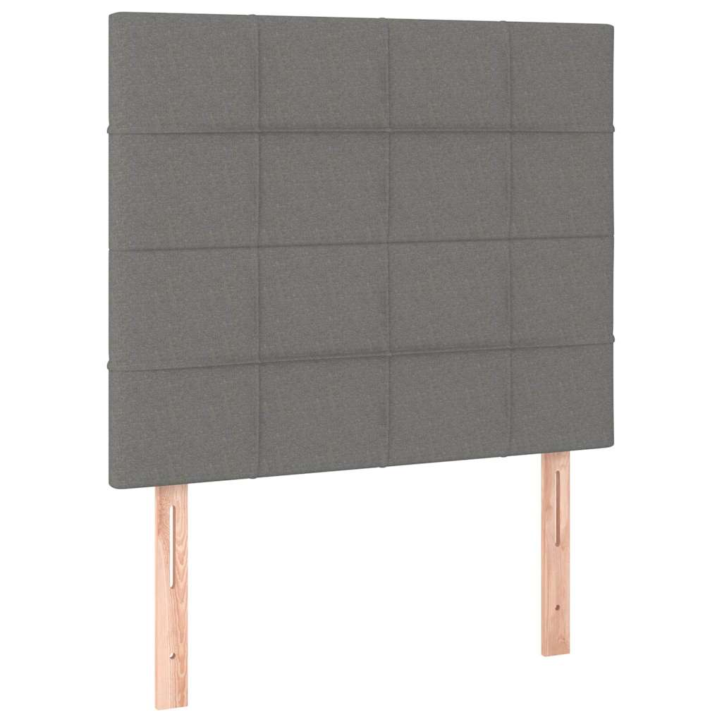 Κρεβάτι Boxspring με Στρώμα & LED Σκ.Γκρι 80x200 εκ. Υφασμάτινο