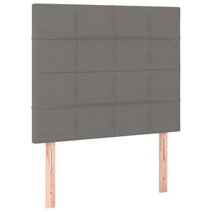 Κρεβάτι Boxspring με Στρώμα & LED Σκ.Γκρι 80x200 εκ. Υφασμάτινο