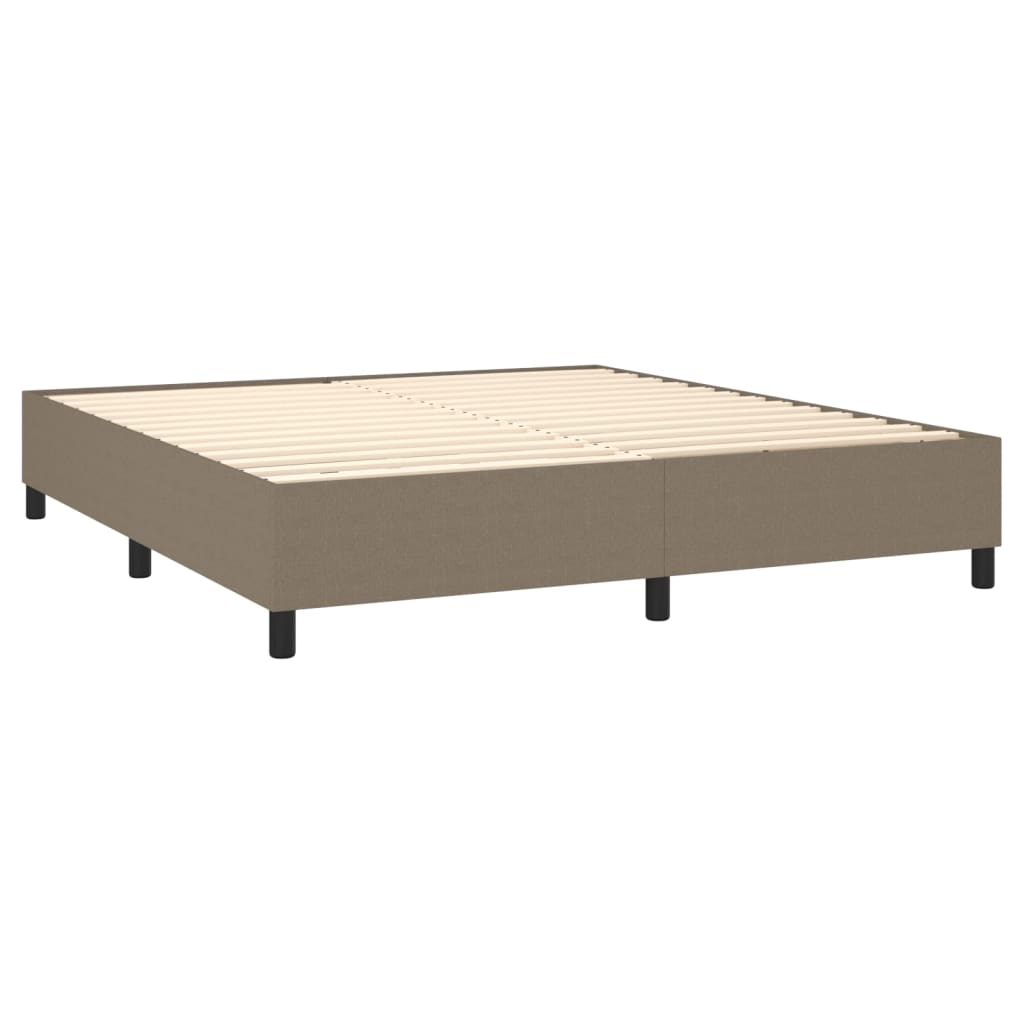 Κρεβάτι Boxspring με Στρώμα & LED Taupe 180x200 εκ. Υφασμάτινο