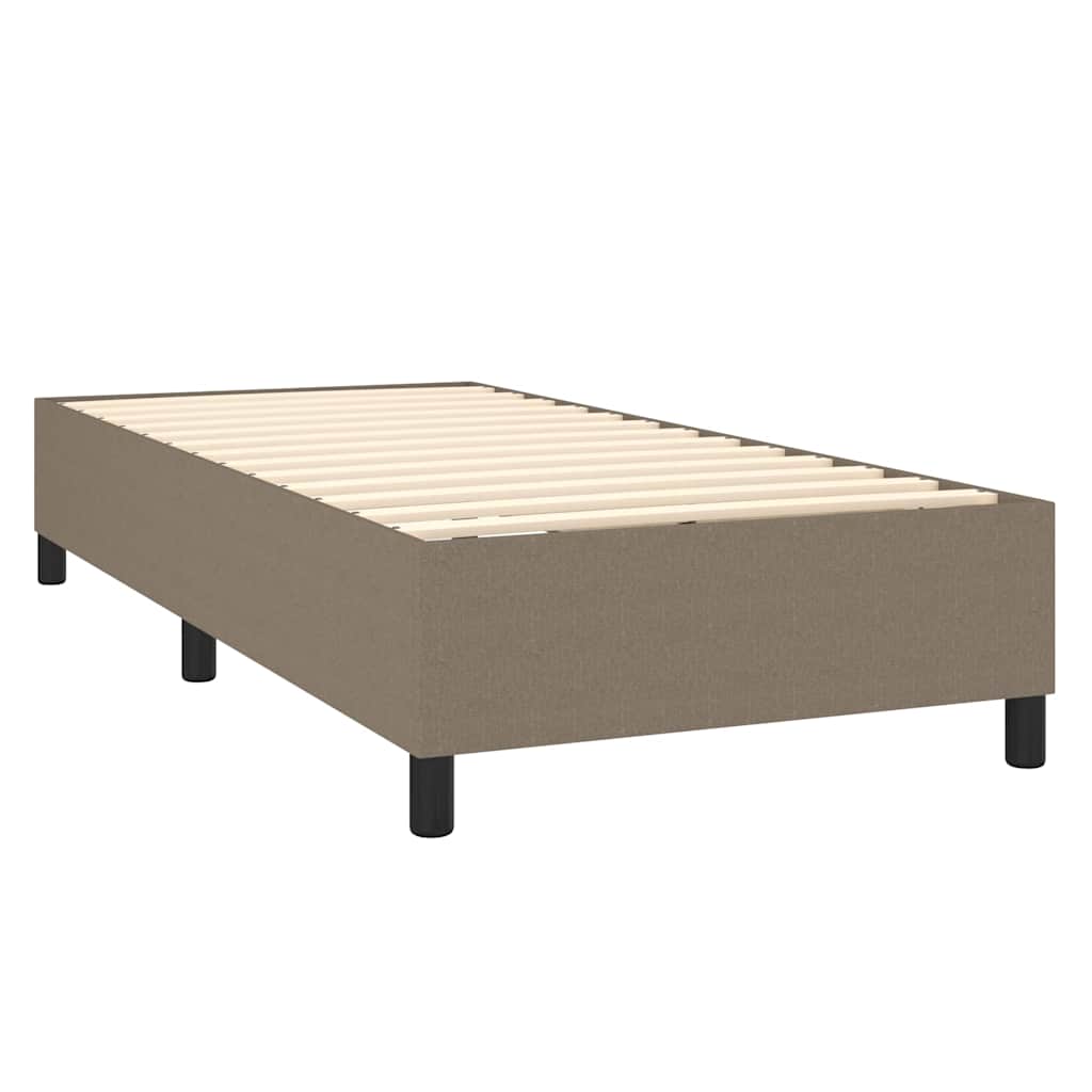 Κρεβάτι Boxspring με Στρώμα & LED Taupe 90x190 εκ. Υφασμάτινο