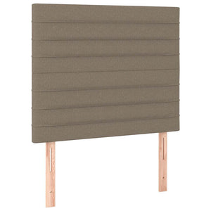 Κρεβάτι Boxspring με Στρώμα & LED Taupe 90x190 εκ. Υφασμάτινο