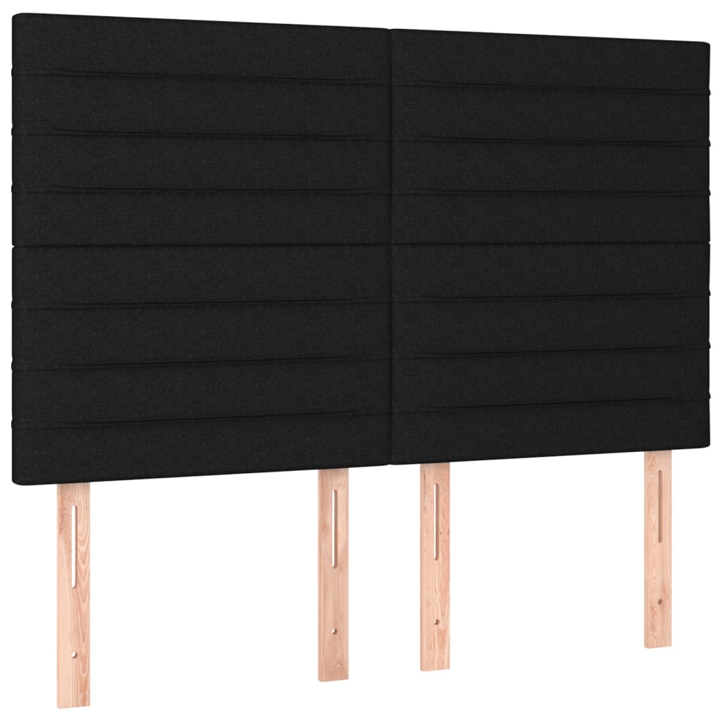 Κρεβάτι Boxspring με Στρώμα & LED Μαύρο 140x200 εκ. Υφασμάτινο