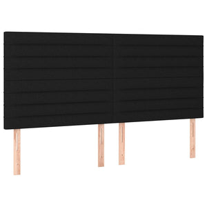Κρεβάτι Boxspring με Στρώμα & LED Μαύρο 180x200 εκ. Υφασμάτινο