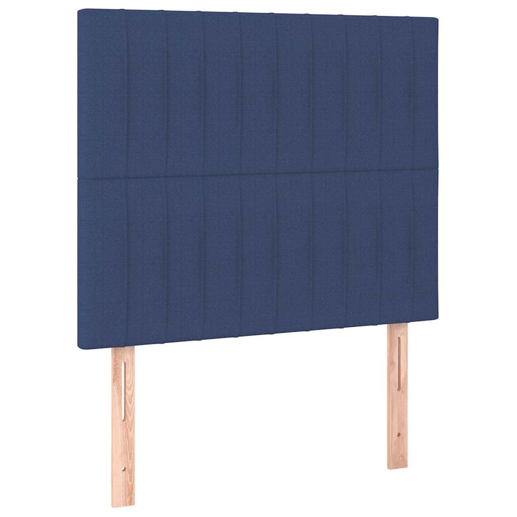 Κρεβάτι Boxspring με Στρώμα & LED Μπλε 100x200 εκ. Υφασμάτινο