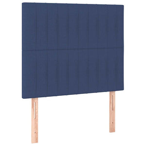 Κρεβάτι Boxspring με Στρώμα & LED Μπλε 100x200 εκ. Υφασμάτινο