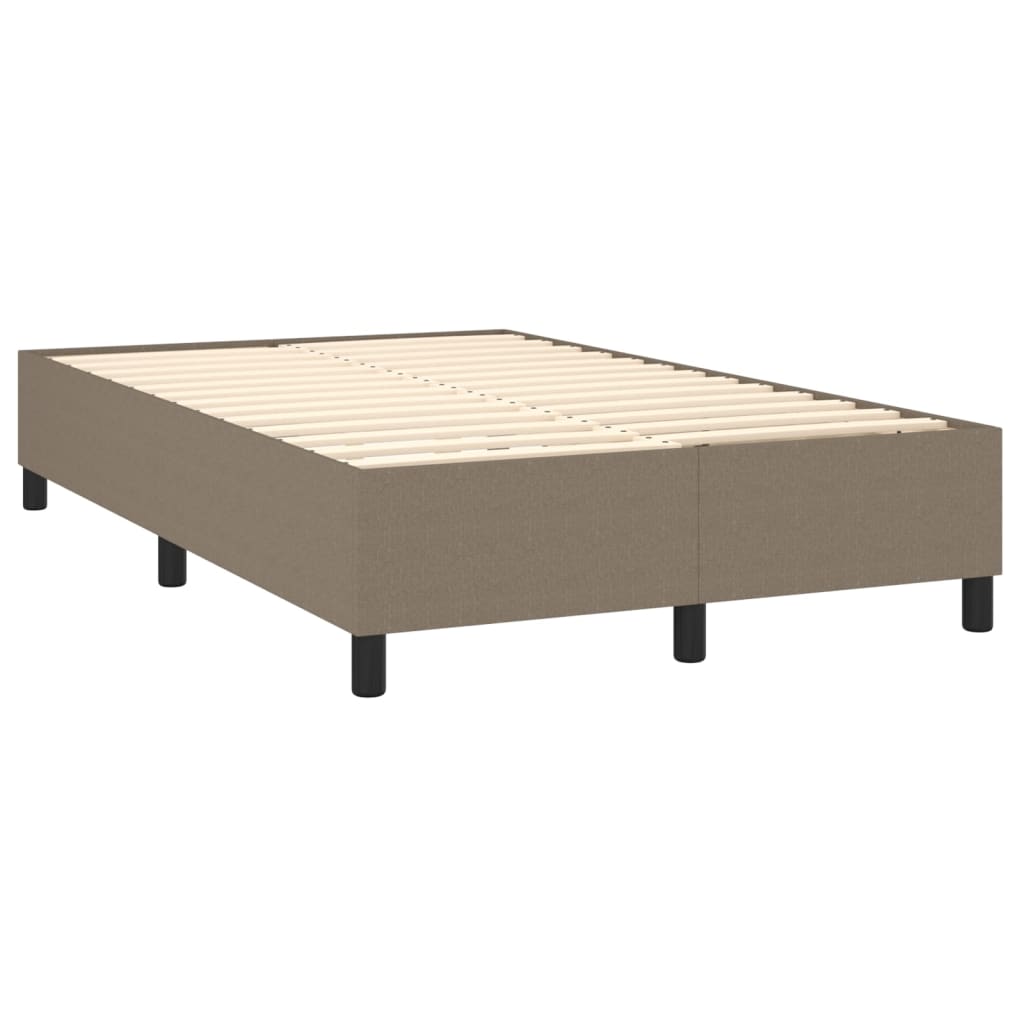 Κρεβάτι Boxspring με Στρώμα & LED Taupe 120x200 εκ. Υφασμάτινο