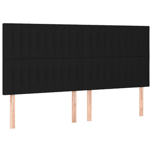 Κρεβάτι Boxspring με Στρώμα & LED Μαύρο 160x200 εκ. Υφασμάτινο
