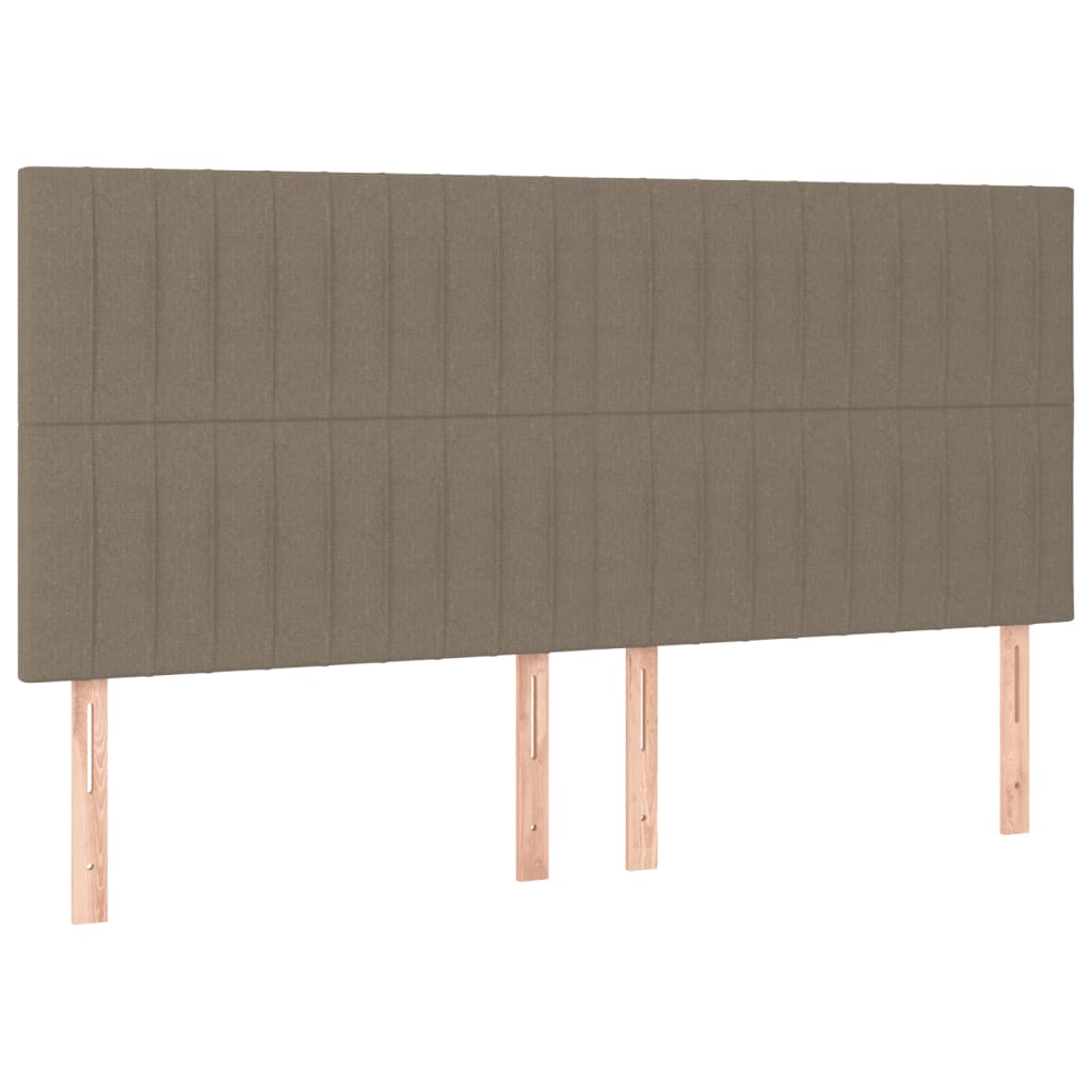 Κρεβάτι Boxspring με Στρώμα & LED Taupe 160x200 εκ. Υφασμάτινο