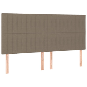 Κρεβάτι Boxspring με Στρώμα & LED Taupe 160x200 εκ. Υφασμάτινο