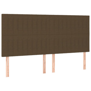 Κρεβάτι Boxspring με Στρώμα & LED Σκ.Καφέ 180x200εκ. Υφασμάτινο
