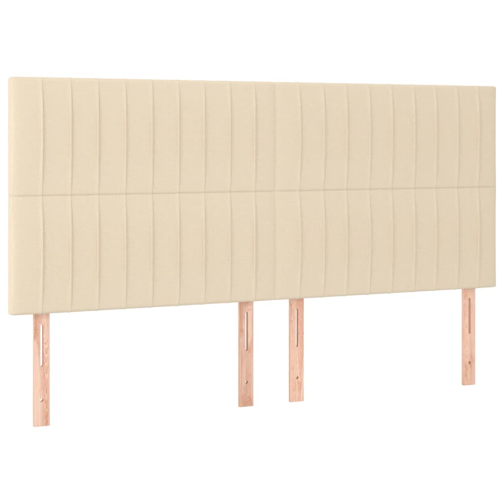 Κρεβάτι Boxspring με Στρώμα & LED Κρεμ 180x200 εκ. Υφασμάτινο
