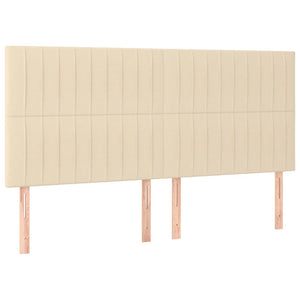 Κρεβάτι Boxspring με Στρώμα & LED Κρεμ 180x200 εκ. Υφασμάτινο
