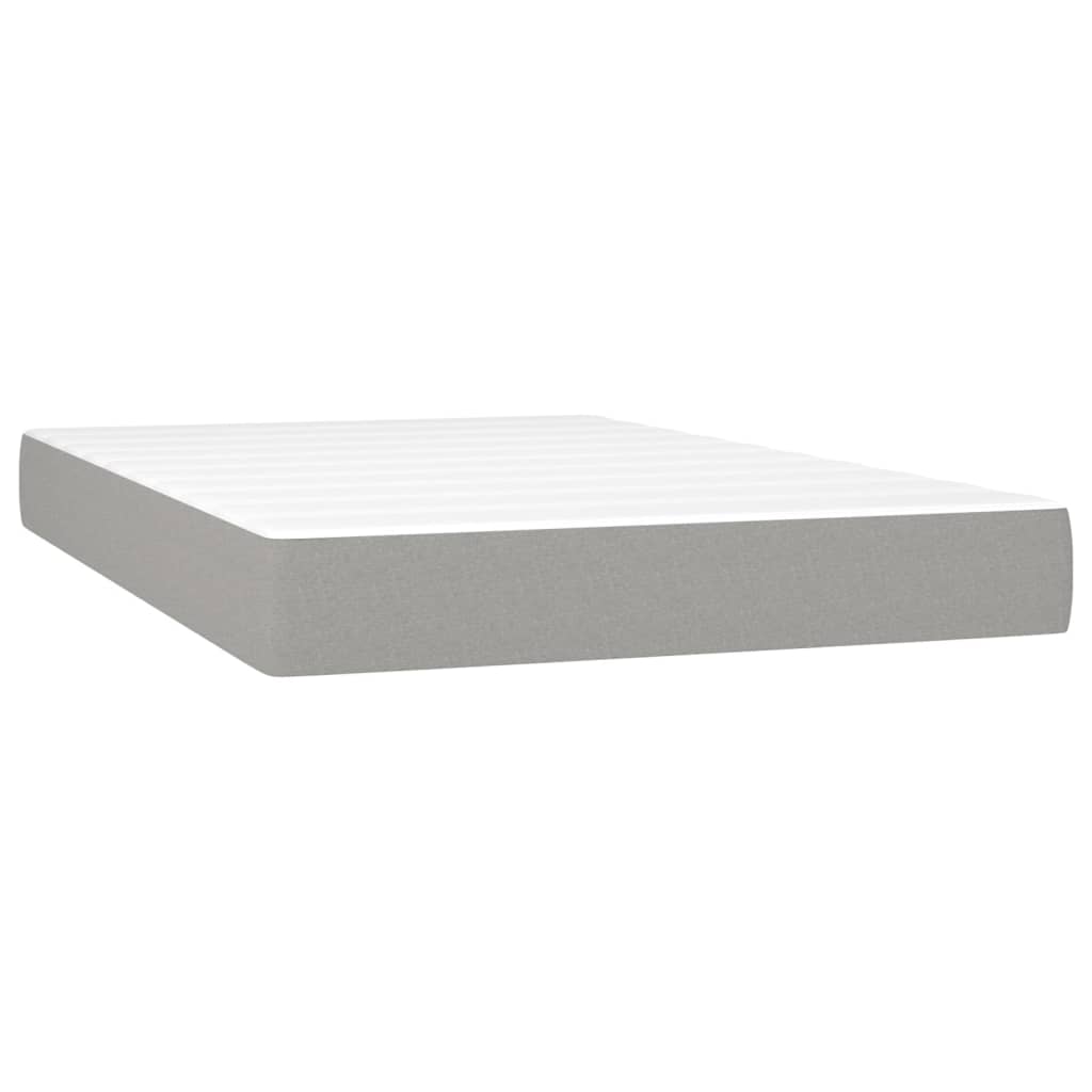 Κρεβάτι Boxspring με Στρώμα & LED Αν.Γκρι 120x200 εκ Υφασμάτινο