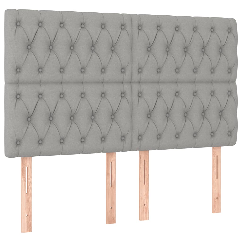 Κρεβάτι Boxspring με Στρώμα & LED Αν.Γκρι 140x190εκ. Υφασμάτινο