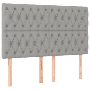 Κρεβάτι Boxspring με Στρώμα & LED Αν.Γκρι 140x190εκ. Υφασμάτινο