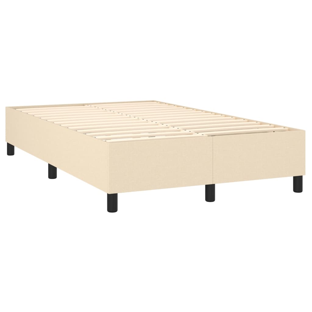 Κρεβάτι Boxspring με Στρώμα & LED Κρεμ 120x200 εκ. Υφασμάτινο