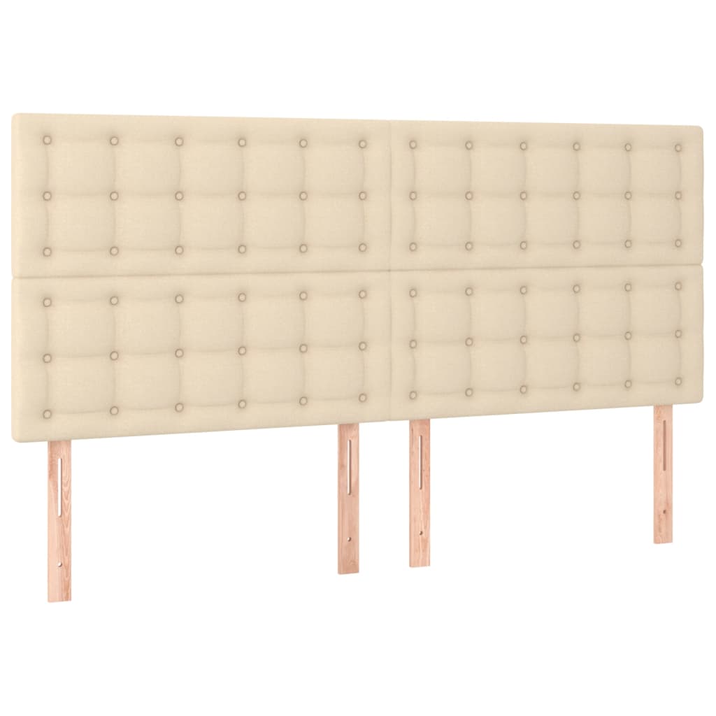 Κρεβάτι Boxspring με Στρώμα & LED Κρεμ 180x200 εκ. Υφασμάτινο