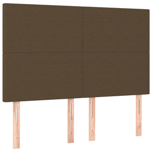 Κρεβάτι Boxspring με Στρώμα & LED Σκ.Καφέ 140x190εκ. Υφασμάτινο - Pakobazaar