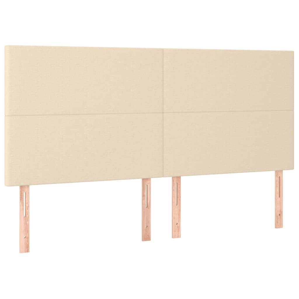Κρεβάτι Boxspring με Στρώμα & LED Κρεμ 160x200 εκ. Υφασμάτινο