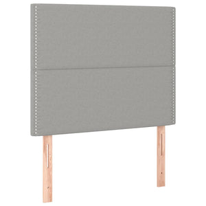 Κρεβάτι Boxspring με Στρώμα & LED Αν.Γκρι 100x200εκ. Υφασμάτινο