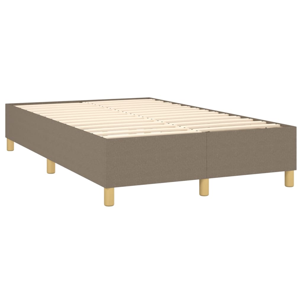 Κρεβάτι Boxspring με Στρώμα & LED Taupe 120x200 εκ. Υφασμάτινο