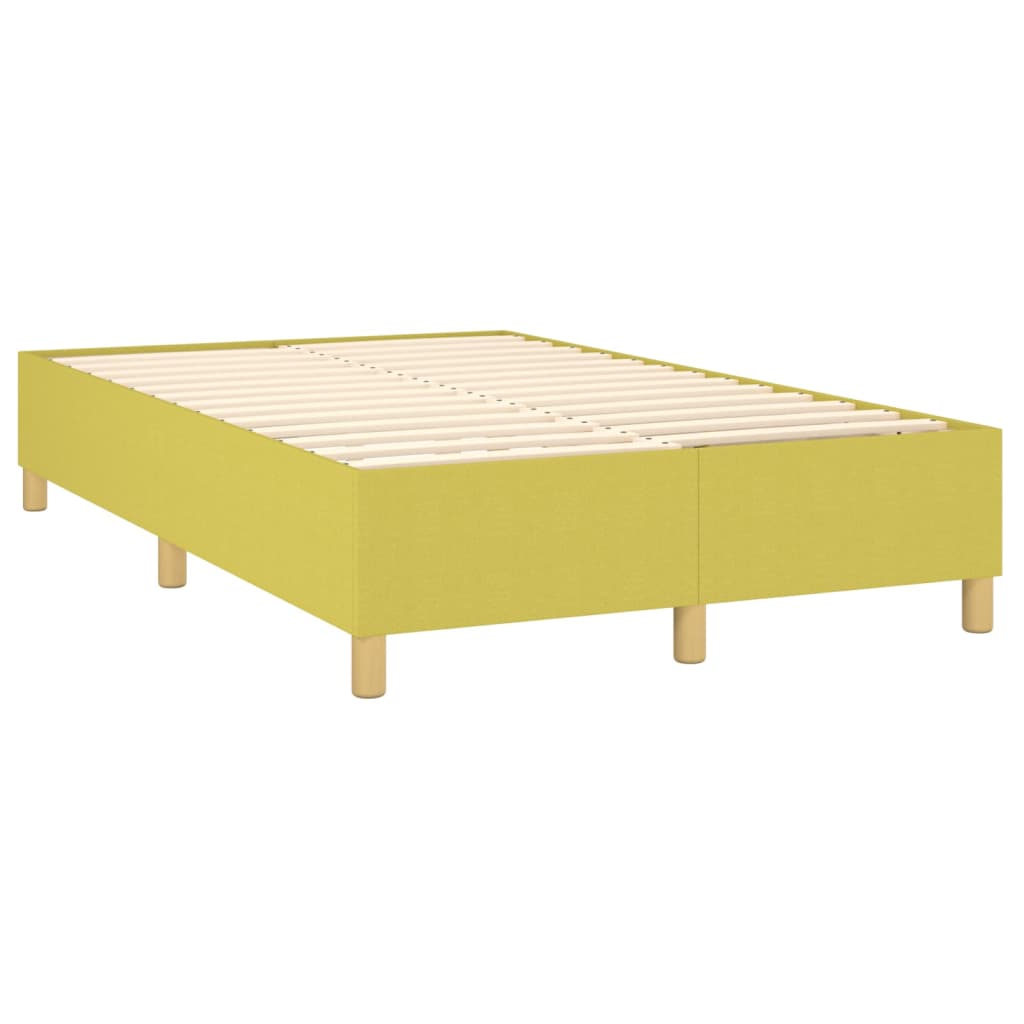 Κρεβάτι Boxspring με Στρώμα & LED Πράσινο 120x200 εκ Υφασμάτινο