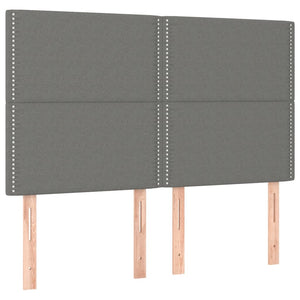 Κρεβάτι Boxspring με Στρώμα & LED Σκ.Γκρι 140x190εκ. Υφασμάτινο