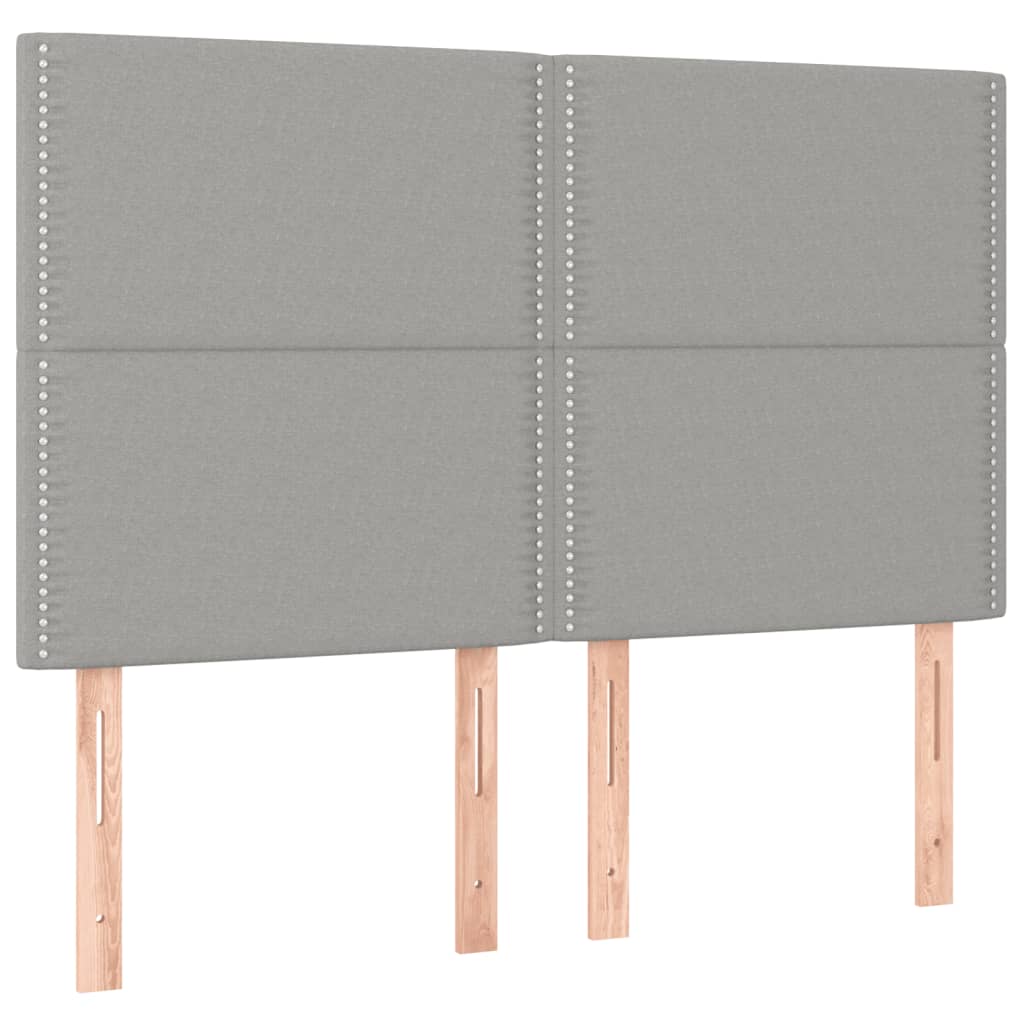 Κρεβάτι Boxspring με Στρώμα & LED Αν.Γκρι 140x200εκ. Υφασμάτινο - Pakobazaar