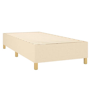 Κρεβάτι Boxspring με Στρώμα & LED Κρεμ 80x200 εκ. Υφασμάτινο