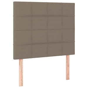 Κρεβάτι Boxspring με Στρώμα & LED Taupe 90x200 εκ. Υφασμάτινο