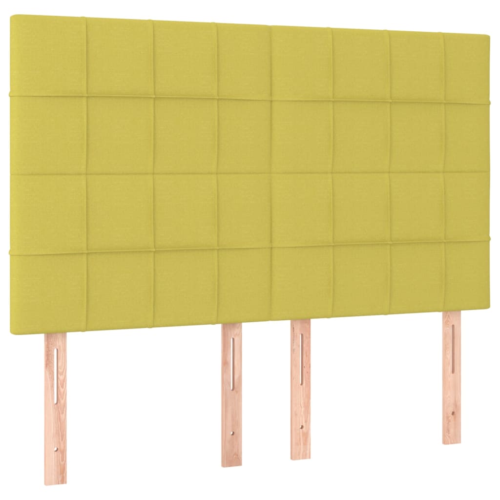 Κρεβάτι Boxspring με Στρώμα & LED Πράσινο 140x190 εκ Υφασμάτινο
