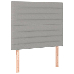 Κρεβάτι Boxspring με Στρώμα & LED Αν.Γκρι 90x190 εκ. Υφασμάτινο