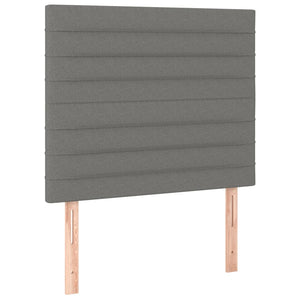 Κρεβάτι Boxspring με Στρώμα & LED Σκ.Γκρι 90x200 εκ. Υφασμάτινο - Pakobazaar