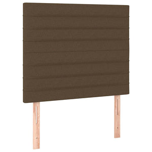 Κρεβάτι Boxspring με Στρώμα & LED Σκ.Καφέ 90x200 εκ. Υφασμάτινο