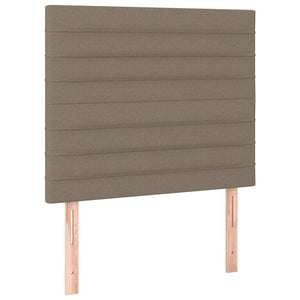 Κρεβάτι Boxspring με Στρώμα & LED Taupe 100x200 εκ. Υφασμάτινο
