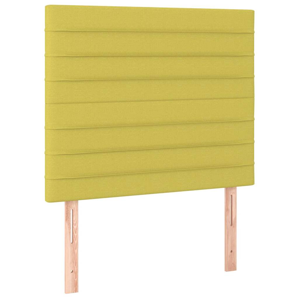 Κρεβάτι Boxspring με Στρώμα & LED Πράσινο 100x200 εκ Υφασμάτινο