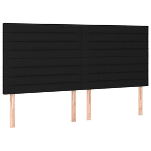 Κρεβάτι Boxspring με Στρώμα & LED Μαύρο 200x200 εκ. Υφασμάτινο