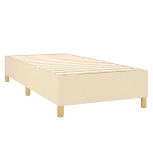 Κρεβάτι Boxspring με Στρώμα & LED Κρεμ 80x200 εκ. Υφασμάτινο